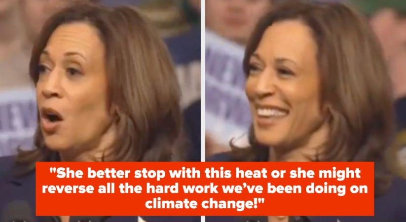 Kamala Harris Points Hecklers To Smaller Trump Rally